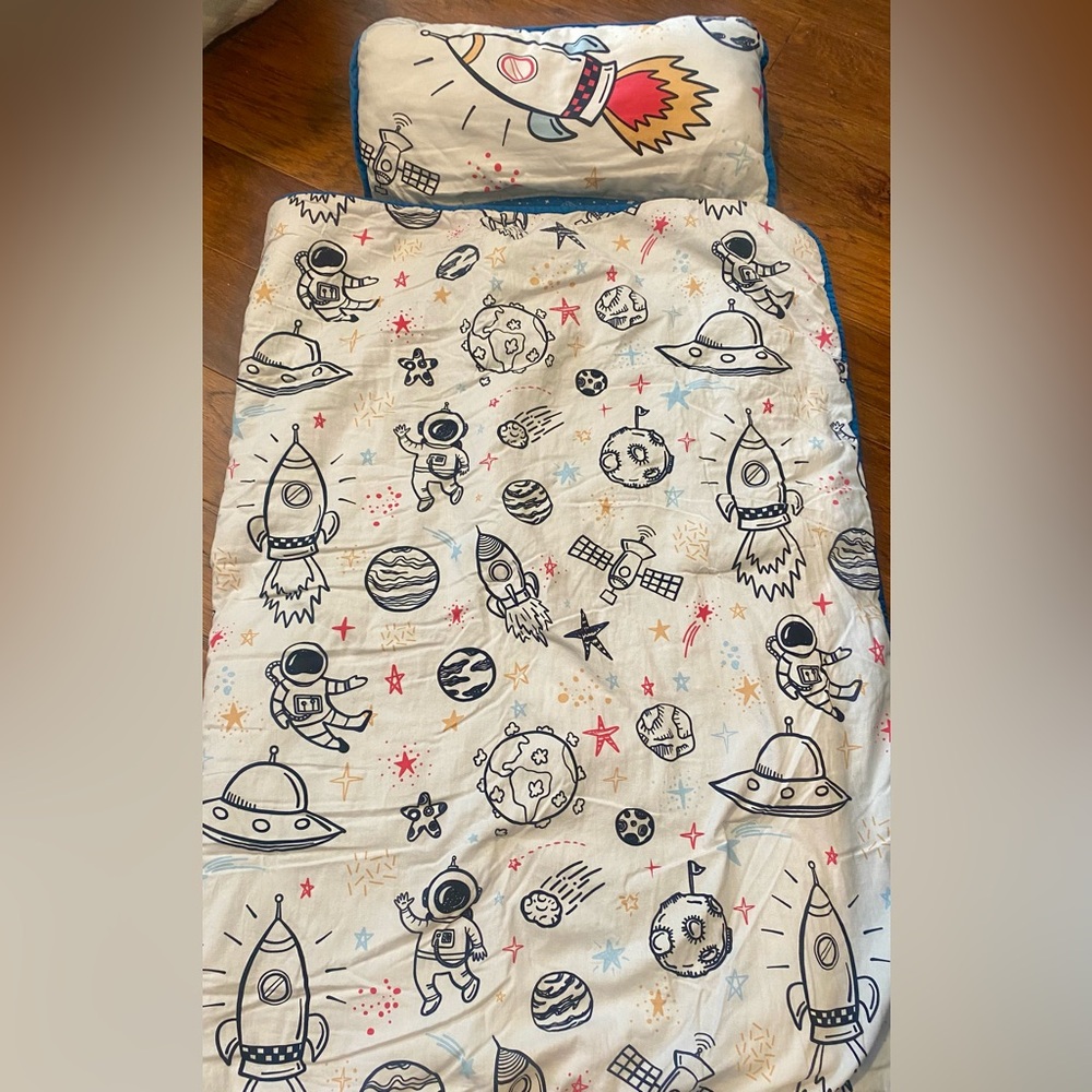 Schoolhouse Space Adventure Nap Mat Sleeping Bag Rollup‎ Design